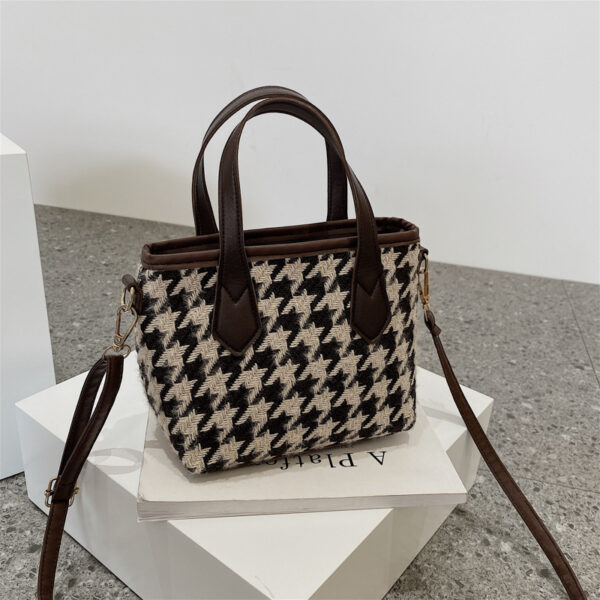 حقائب اليد المحمولة من Fashion Houndstooth Howder Foulder Boods حقائب اليد لجميع المباريات - Image 5